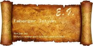 Emberger István névjegykártya